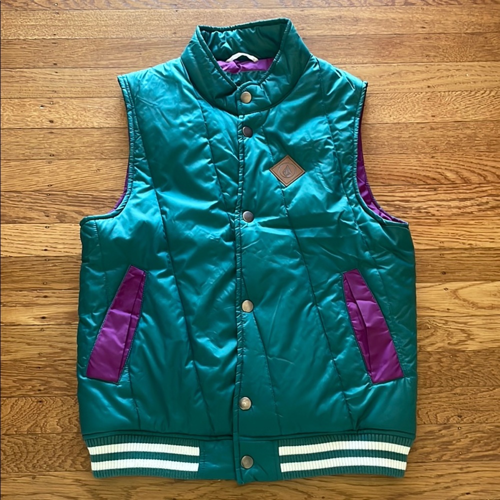 Volcom Teal and Purple Puffer Vest